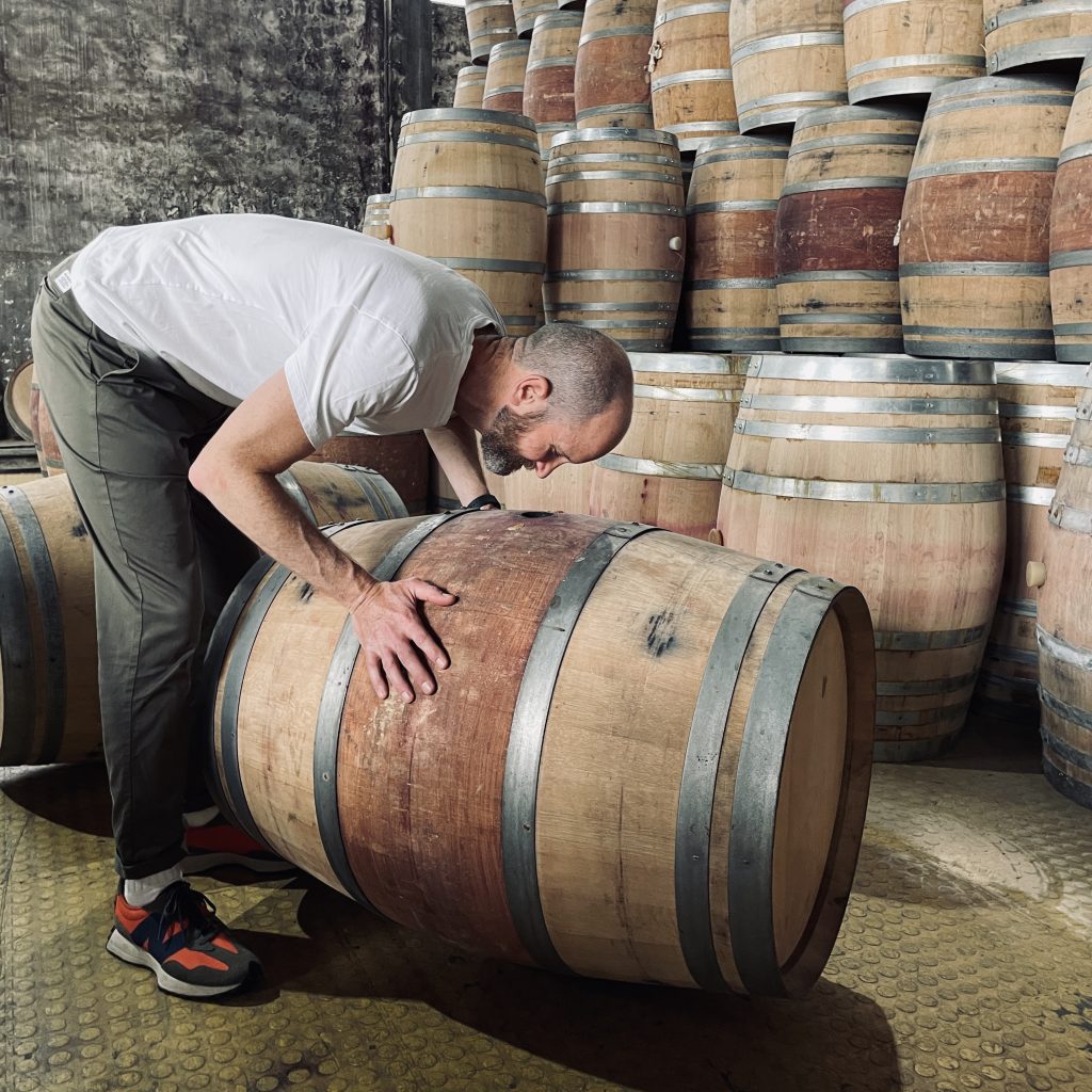 Max Vaughan smelling cask