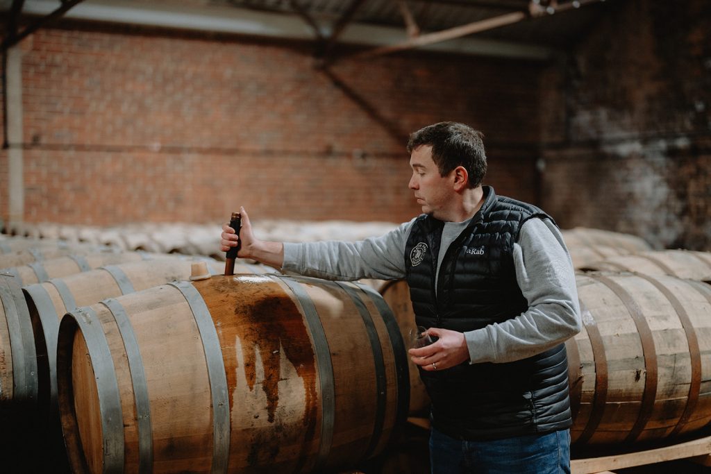 Thiefng liquid at White Peak Distillery